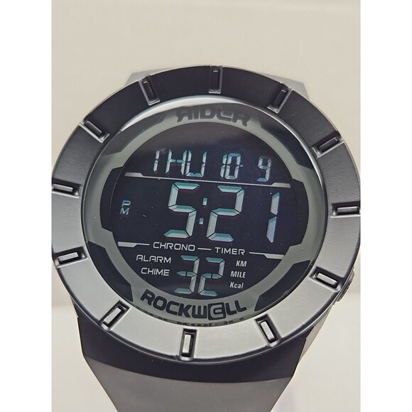 Rockwell Rider Coliseum Digital Black 48mm Chrono Timer Alarm 100M New Battery - Picture 4 of 11